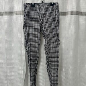 Michael Kors Black and White Checkered Cropped Pants